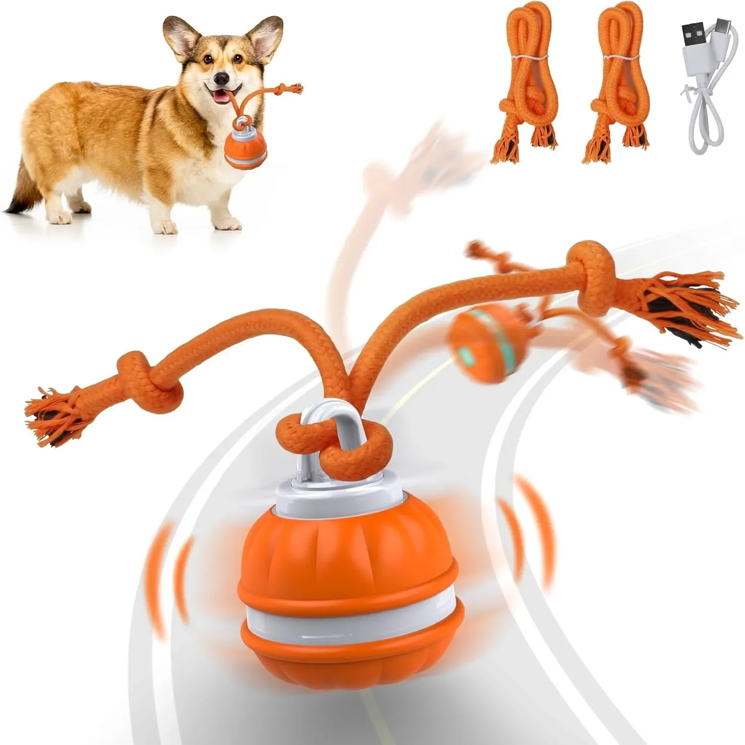 Automatic Moving Dog Ball - Pelota para mascotas, juguete interactivo para