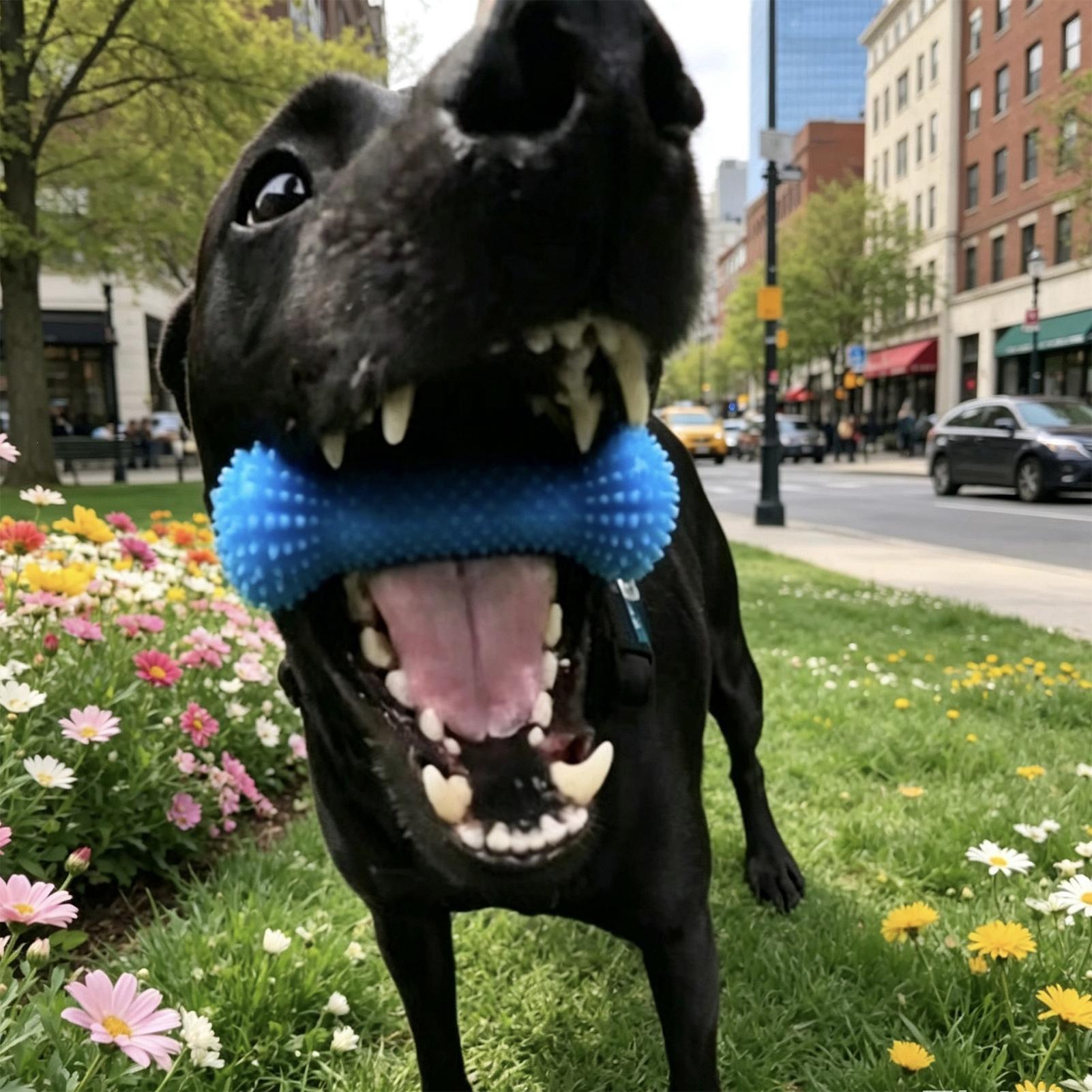 Rubber Treat Dispensing Dog Toy - Juguetes para cepillar los dientes de