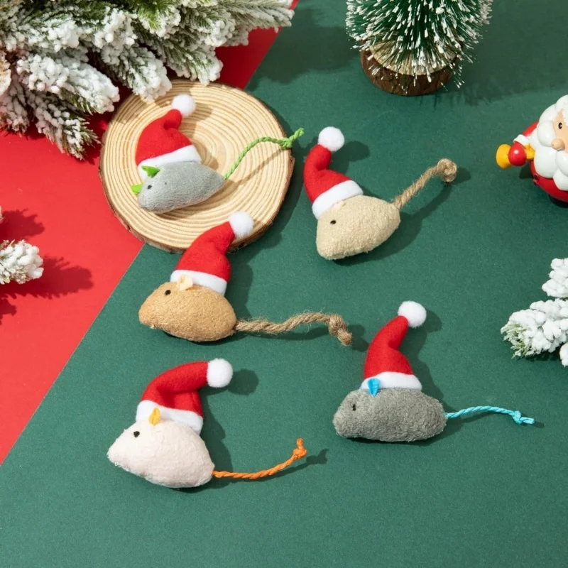 Catnip Interactive Plush Mouse - 1-5PCS Ratón de peluche interactivo con