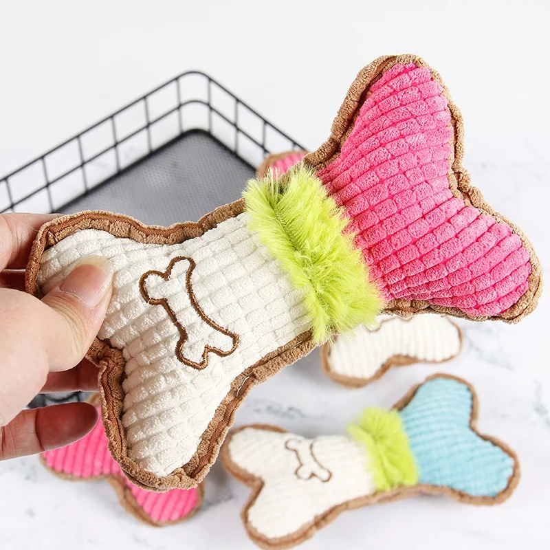 1 unidad de juguete de peluche - Teeth Cleaning Dog Chew Bone reseña y precio