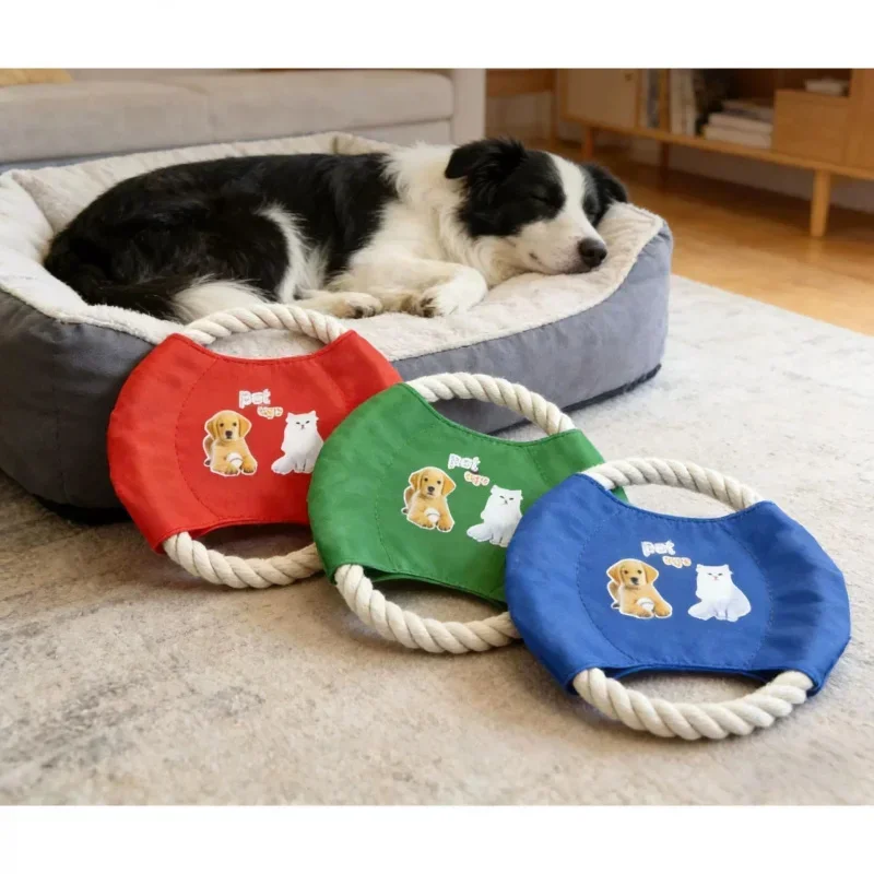 Juguete interactivo de cuerda  - Flying Disc Dog Training Toy reseña y precio