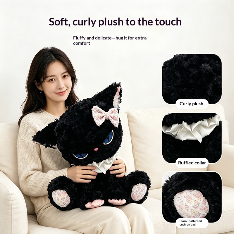 Peluche de gato negro con ojos - Cat Toys reseña y precio