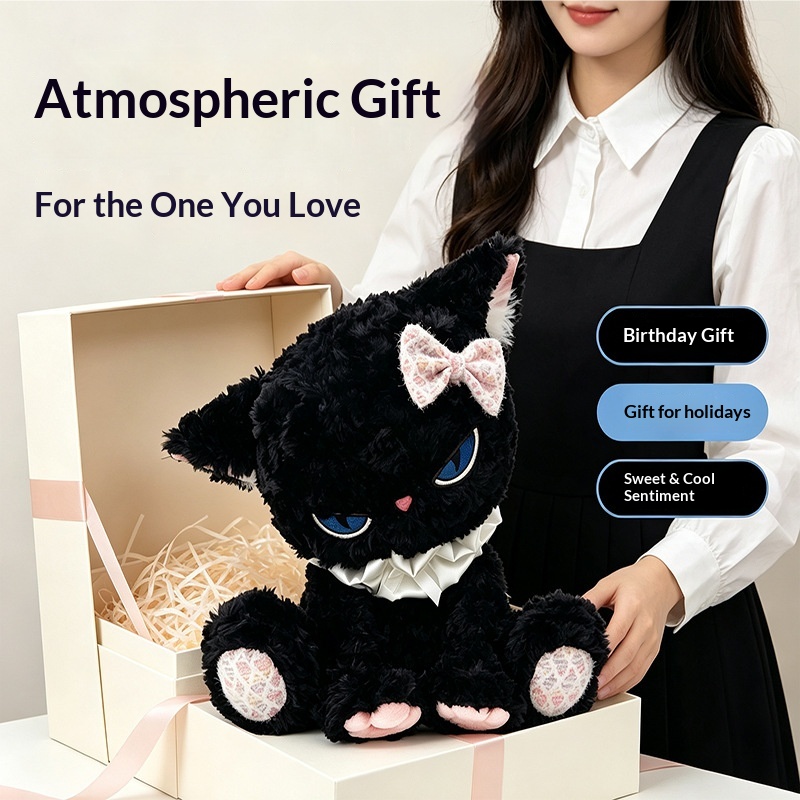 Peluche de gato negro con ojos - Cat Toys reseña y precio
